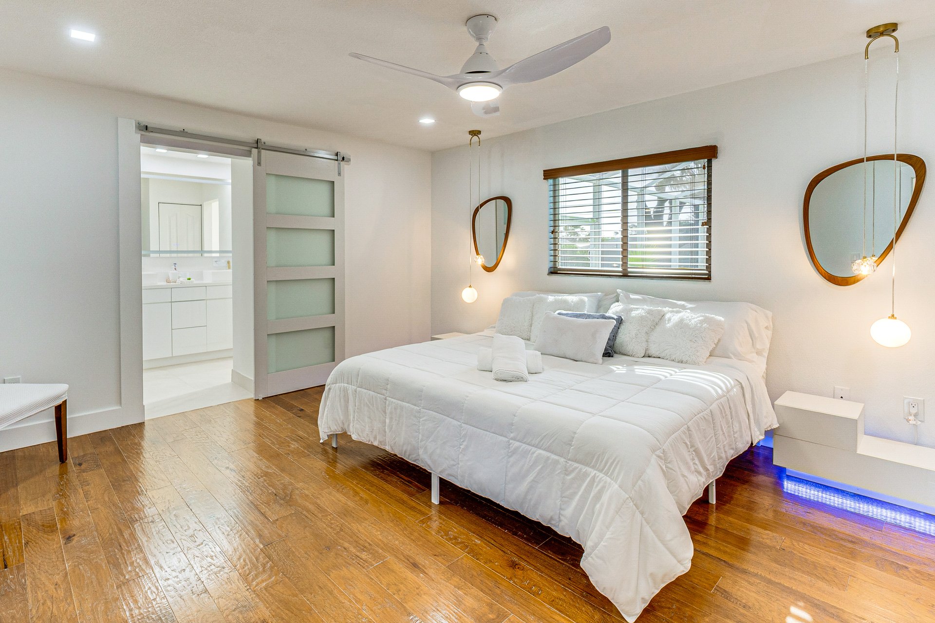 Spacious master bedroom with king bed
